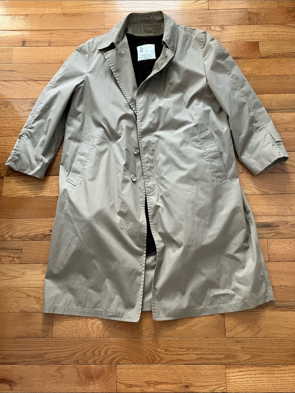 Vintage Men’s London Fog Lined Tan Trench Coat - 46 Long